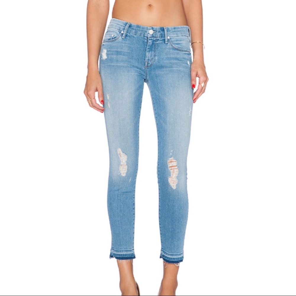 MOTHER Undone Hem Looker Crop (color: Cliffhanger)